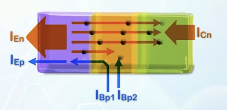 The current components in forward active mode of an NPN BJT