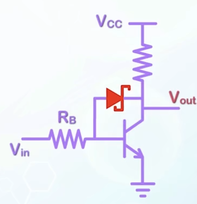 Connecting a Schottky diode to BJT